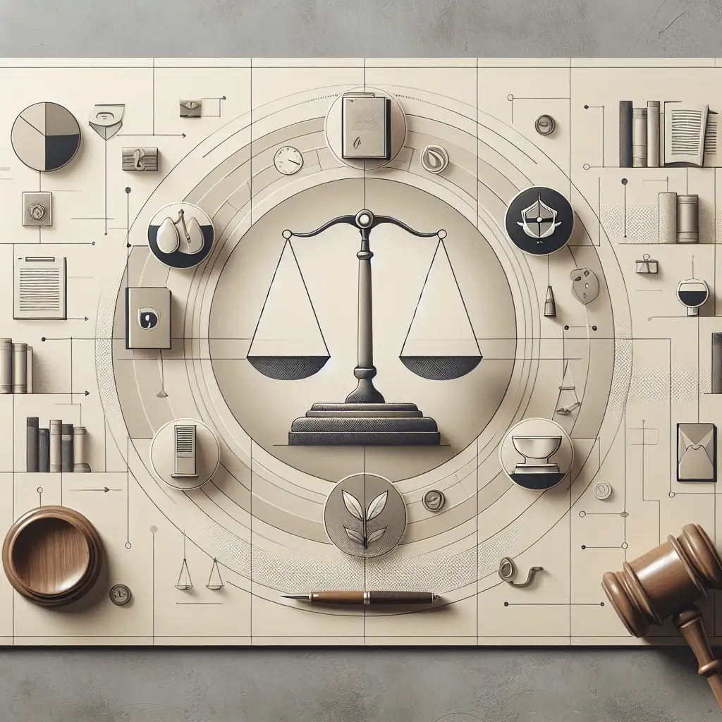 Drawing of the scales of justice.