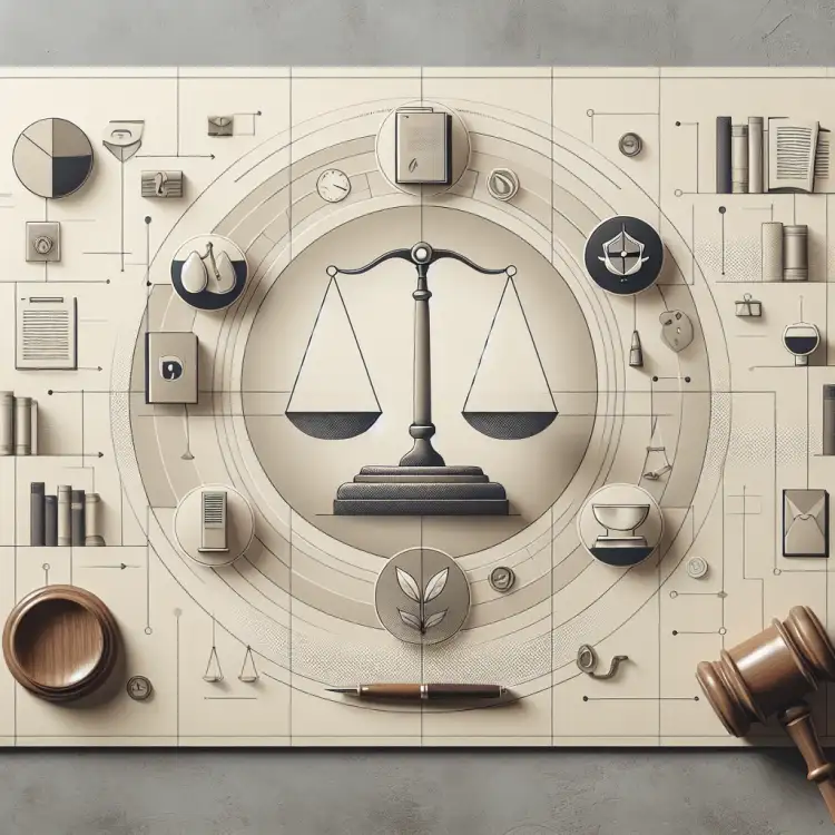 Drawing of the scales of justice.